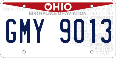 OH license plate GMY9013