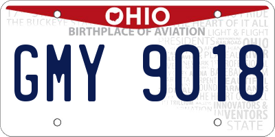 OH license plate GMY9018