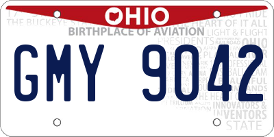 OH license plate GMY9042