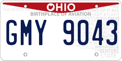 OH license plate GMY9043