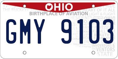OH license plate GMY9103