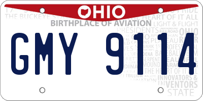 OH license plate GMY9114