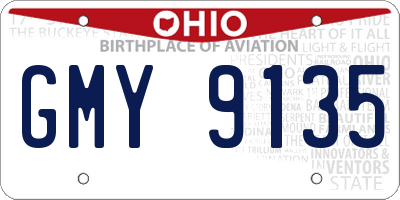 OH license plate GMY9135