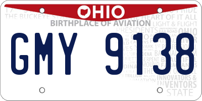 OH license plate GMY9138