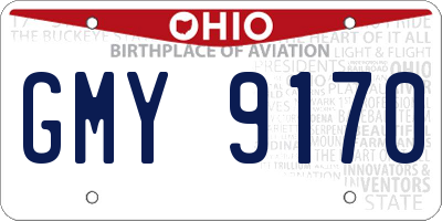 OH license plate GMY9170