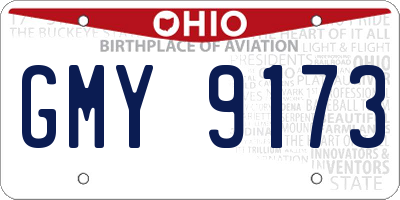 OH license plate GMY9173