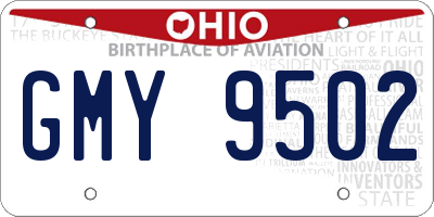 OH license plate GMY9502
