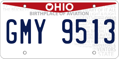 OH license plate GMY9513