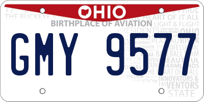 OH license plate GMY9577