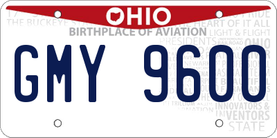 OH license plate GMY9600