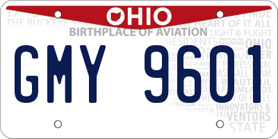 OH license plate GMY9601