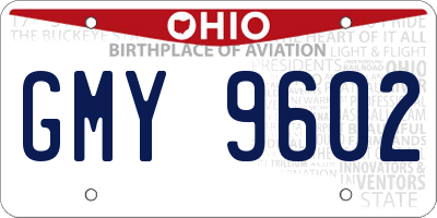 OH license plate GMY9602