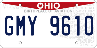 OH license plate GMY9610
