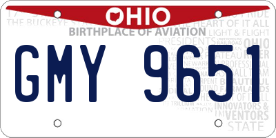 OH license plate GMY9651