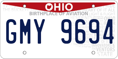 OH license plate GMY9694