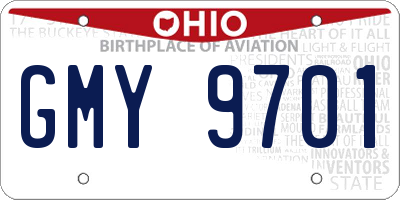 OH license plate GMY9701