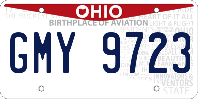 OH license plate GMY9723