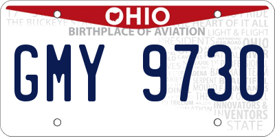 OH license plate GMY9730