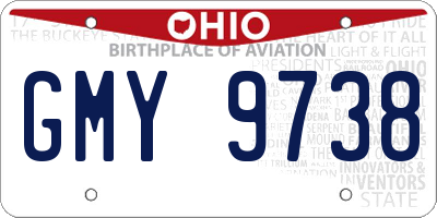OH license plate GMY9738