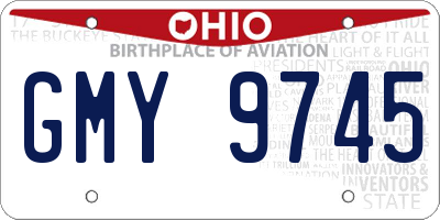 OH license plate GMY9745