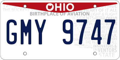 OH license plate GMY9747