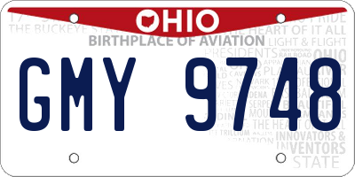 OH license plate GMY9748