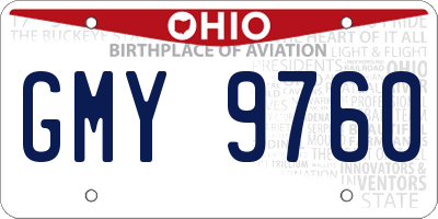 OH license plate GMY9760