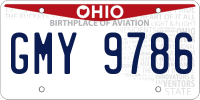 OH license plate GMY9786