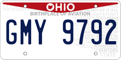 OH license plate GMY9792