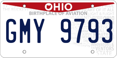 OH license plate GMY9793