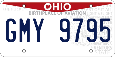 OH license plate GMY9795