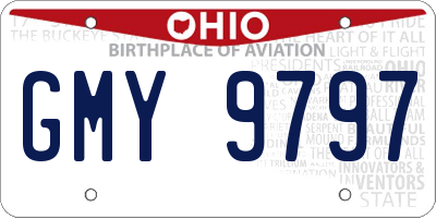 OH license plate GMY9797