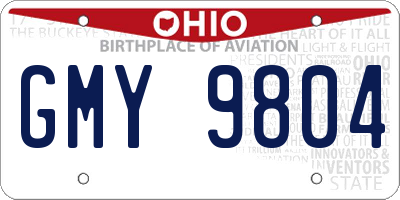 OH license plate GMY9804