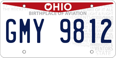 OH license plate GMY9812