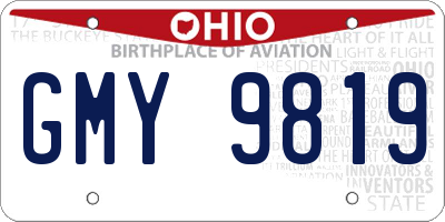 OH license plate GMY9819