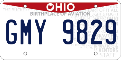OH license plate GMY9829