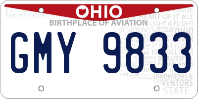 OH license plate GMY9833