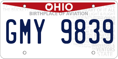 OH license plate GMY9839