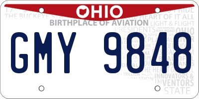 OH license plate GMY9848