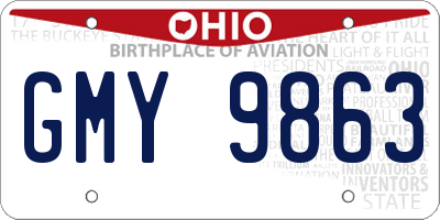 OH license plate GMY9863