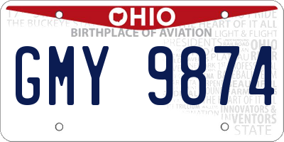 OH license plate GMY9874