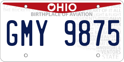 OH license plate GMY9875