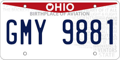 OH license plate GMY9881