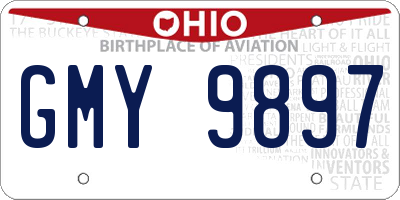 OH license plate GMY9897
