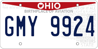 OH license plate GMY9924