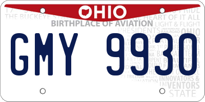 OH license plate GMY9930