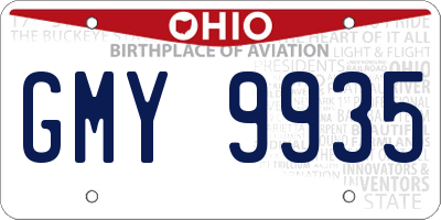 OH license plate GMY9935