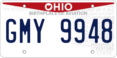 OH license plate GMY9948