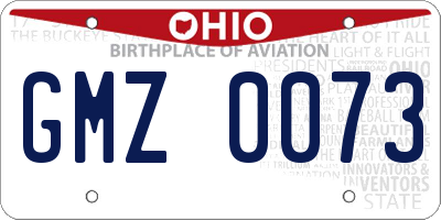OH license plate GMZ0073