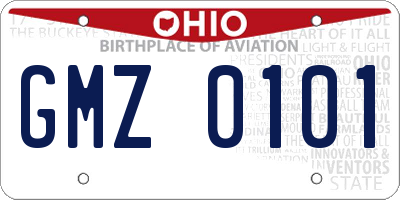 OH license plate GMZ0101